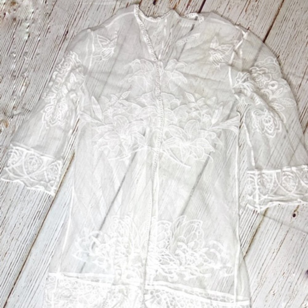 White Lace and Sheer Kimono